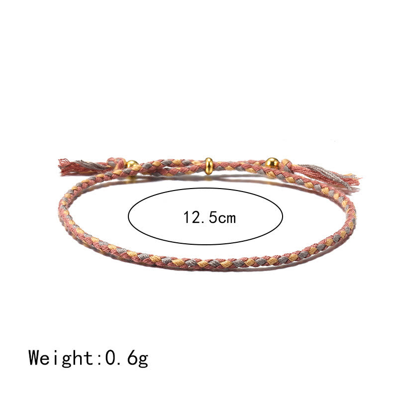 KarmaRipple's Handmade Colorful Rope Woven Tassel Adjustable Balance Bracelet p14