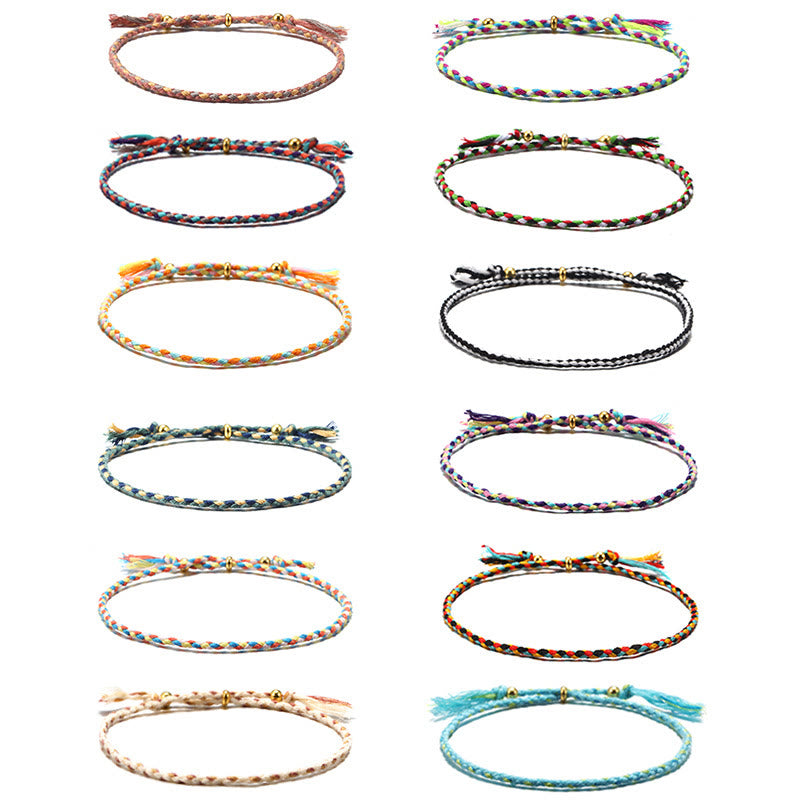 KarmaRipple's Handmade Colorful Rope Woven Tassel Adjustable Balance Bracelet p28