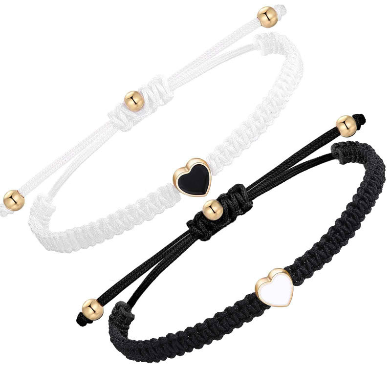 KarmaRipple's 2Pcs Handmade Woven Rope Love Heart Luck?Couple Bracelet p3