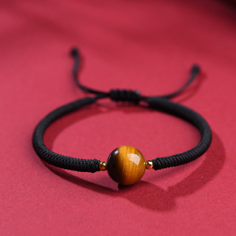 KarmaRipple's Handmade Tiger Eye Bead Fortune Protection Rope Bracelet p23