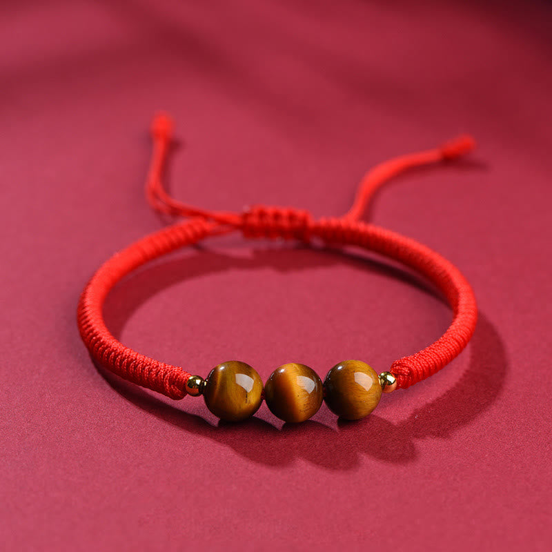 KarmaRipple's Handmade Tiger Eye Bead Fortune Protection Rope Bracelet p2