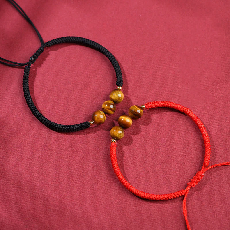 KarmaRipple's Handmade Tiger Eye Bead Fortune Protection Rope Bracelet p17