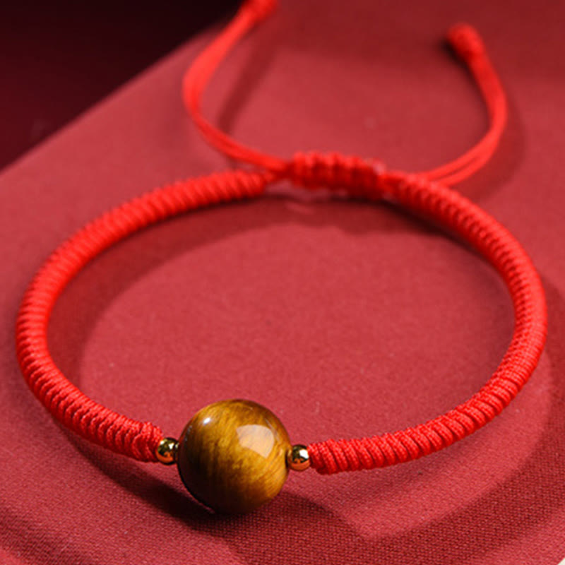 KarmaRipple's Handmade Tiger Eye Bead Fortune Protection Rope Bracelet p7