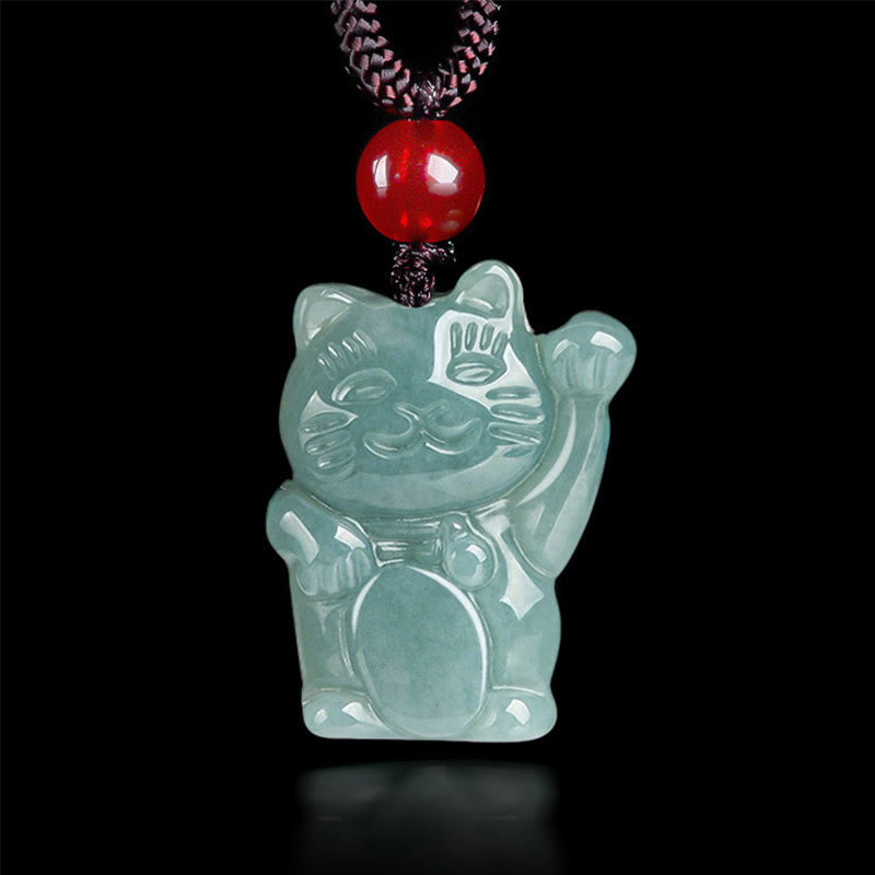 KarmaRipple's Fortunate Cat Jade Abundance Pendant Necklace p14