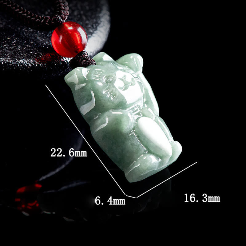 KarmaRipple's Fortunate Cat Jade Abundance Pendant Necklace p7