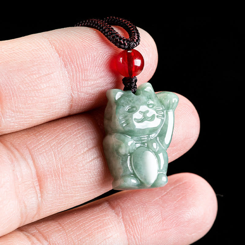 KarmaRipple's Fortunate Cat Jade Abundance Pendant Necklace p6