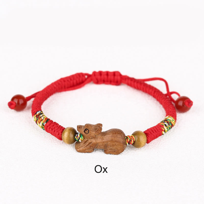 KarmaRipple's Handmade Chinese Zodiac Red String Peach Wood Fortune Bracelet p3