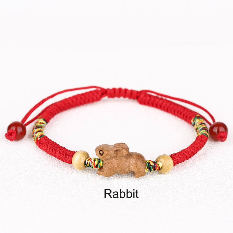 KarmaRipple's Handmade Chinese Zodiac Red String Peach Wood Fortune Bracelet p13