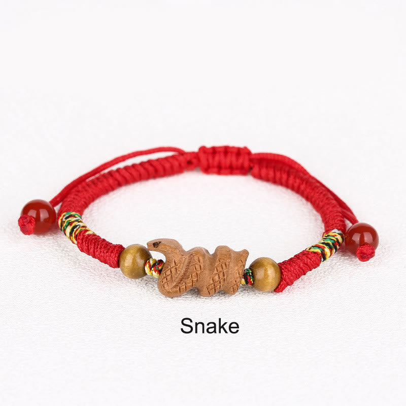 KarmaRipple's Handmade Chinese Zodiac Red String Peach Wood Fortune Bracelet p6