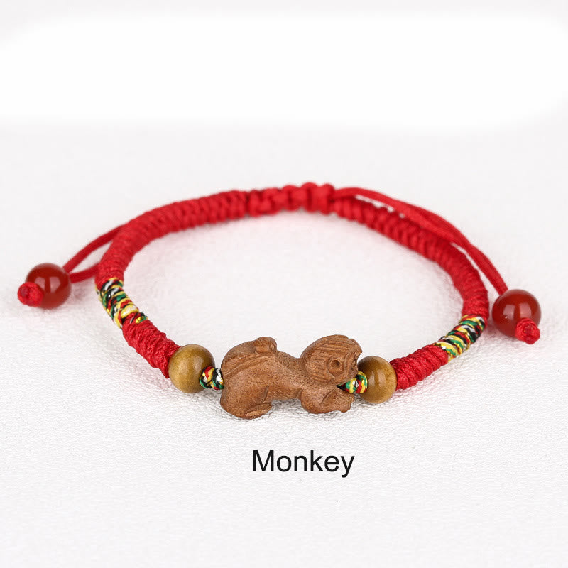 KarmaRipple's Handmade Chinese Zodiac Red String Peach Wood Fortune Bracelet p9