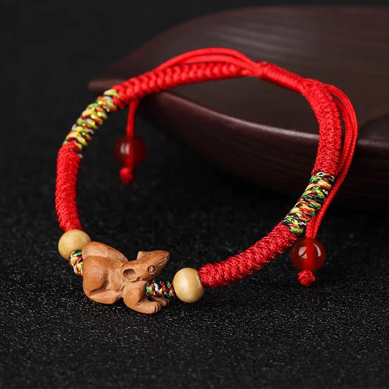 KarmaRipple's Handmade Chinese Zodiac Red String Peach Wood Fortune Bracelet p15