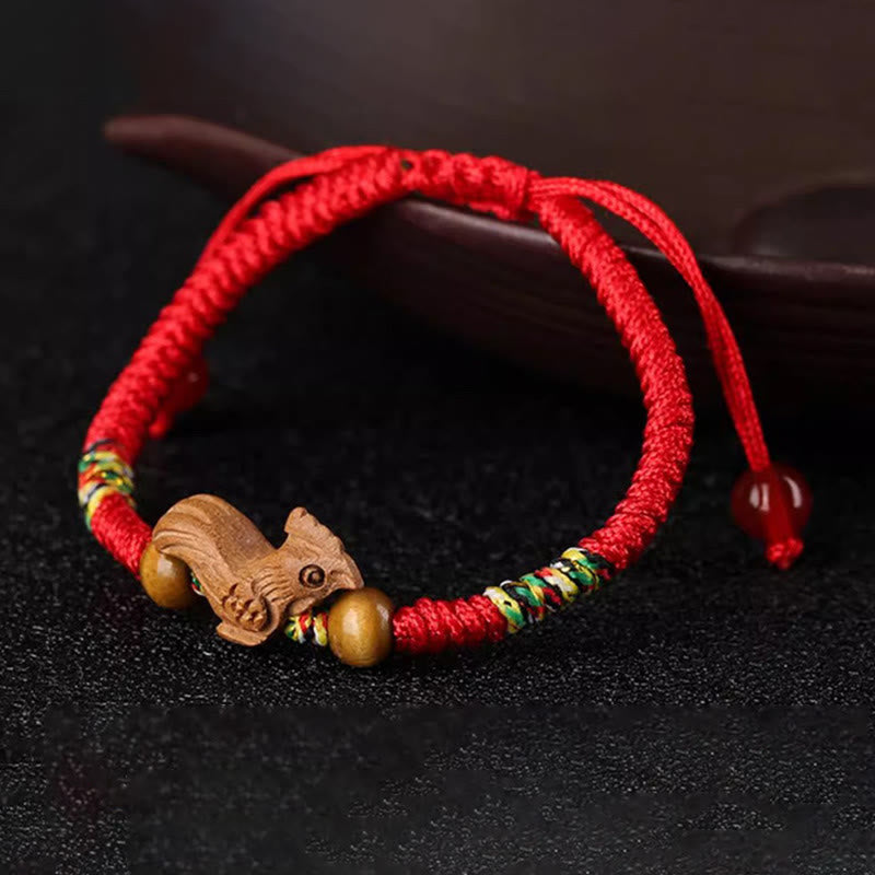 KarmaRipple's Handmade Chinese Zodiac Red String Peach Wood Fortune Bracelet p30