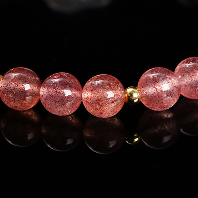 KarmaRipple's Authentic Strawberry Quartz Agate Rabbit Balancing Bracelet p10