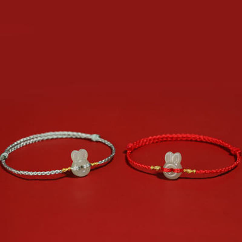 KarmaRipple's Hetian Jade Cute Rabbit String Fortune Bracelet p6