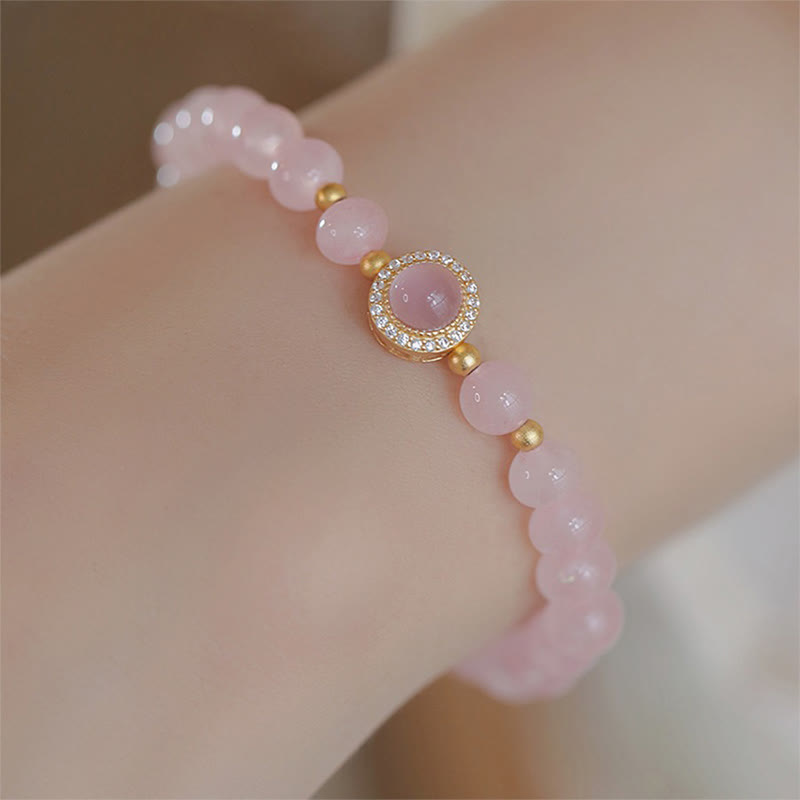 KarmaRipple's Pink Gemstone Pearl Warmth Bracelet p9
