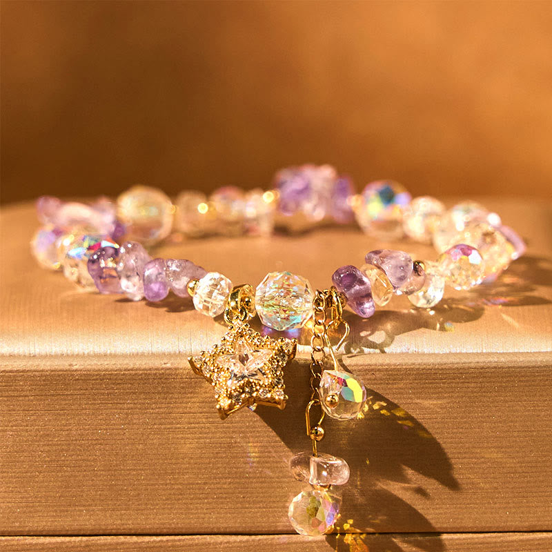 KarmaRipple's Authentic Amethyst Gemstone Star Talisman Positive Transformation Bracelet p3