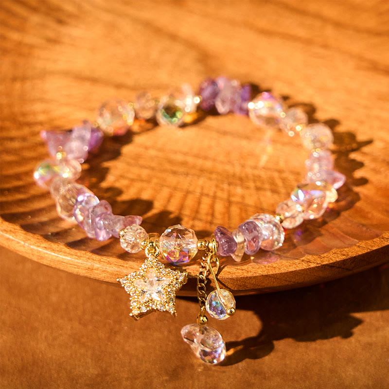 KarmaRipple's Authentic Amethyst Gemstone Star Talisman Positive Transformation Bracelet p4