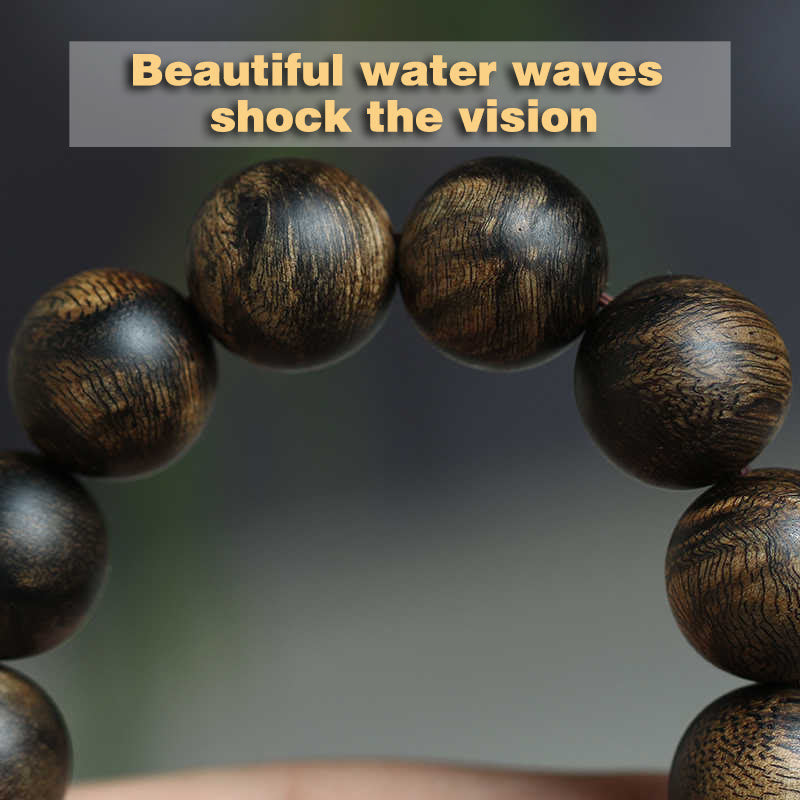 KarmaRipple's Rare Brunei Agarwood Water Ripple Pattern Peace Calm Bracelet p5