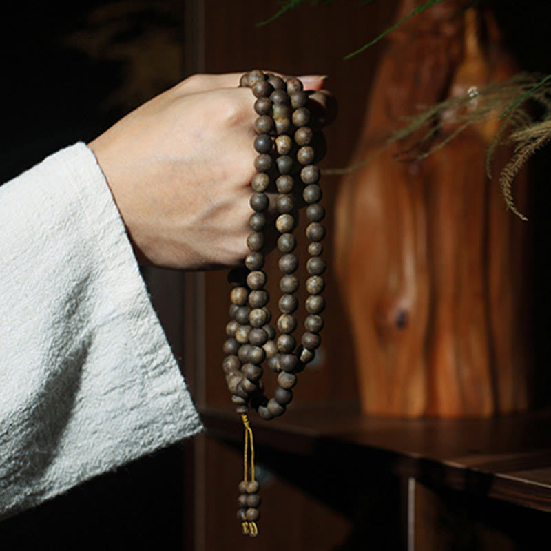 KarmaRipple's Nha Trang 108 Mala Beadwork 8mm Ivory Qinan Vietnam Agarwood Peace Bracelet p17