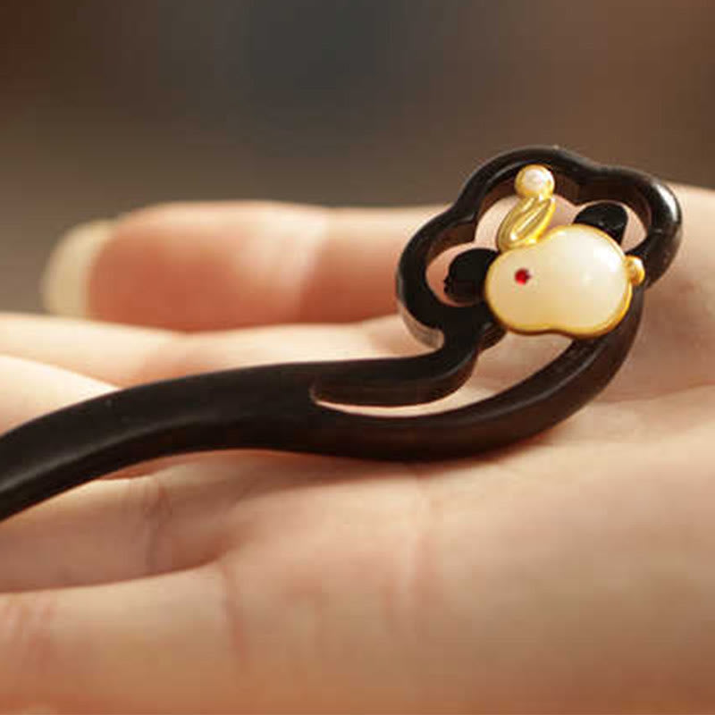 KarmaRipple's Auspicious Cloud Sandalwood Rabbit Protection Hairpin p12