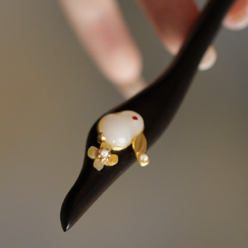 KarmaRipple's Auspicious Cloud Sandalwood Rabbit Protection Hairpin p35