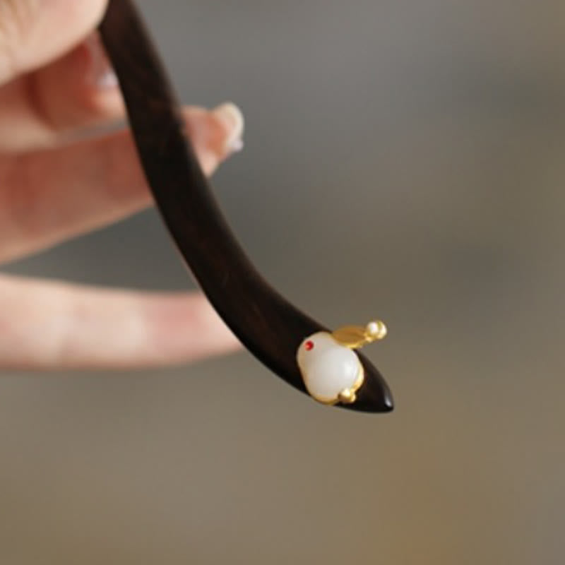 KarmaRipple's Auspicious Cloud Sandalwood Rabbit Protection Hairpin p29