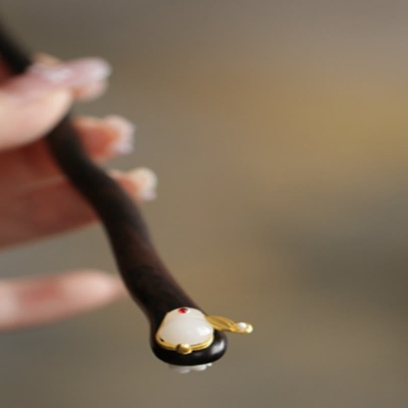 KarmaRipple's Auspicious Cloud Sandalwood Rabbit Protection Hairpin p39