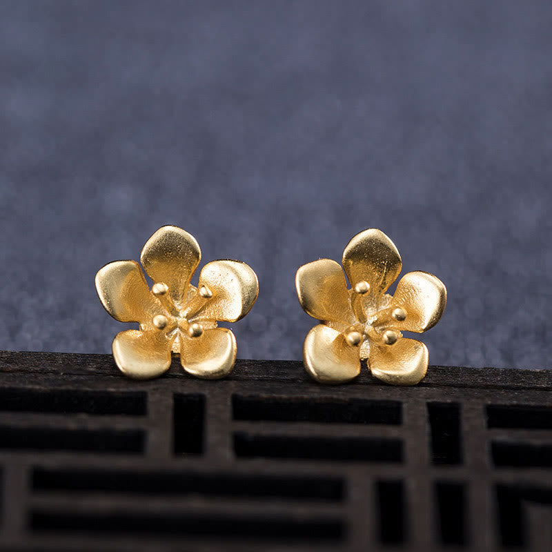 KarmaRipple's 925 Sterling Silver Golden Peach Blossom Balance Earrings p4
