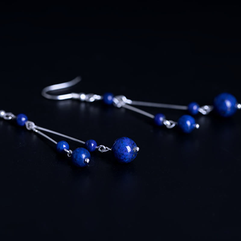 KarmaRipple's 925 Sterling Silver Lazurite Beadwork Serenity Drop Earrings p8