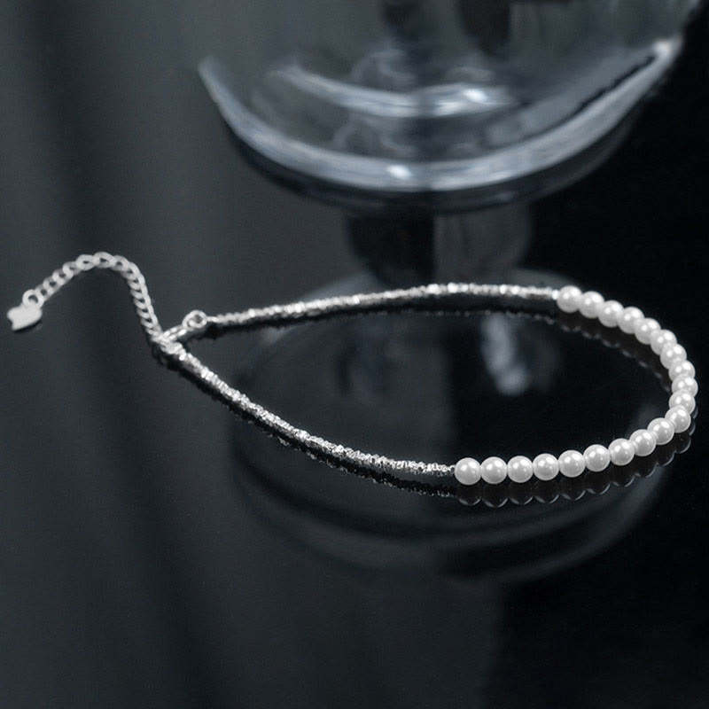 KarmaRipple's 925 Sterling Silver Pearl Beadwork Protection Anklet p8