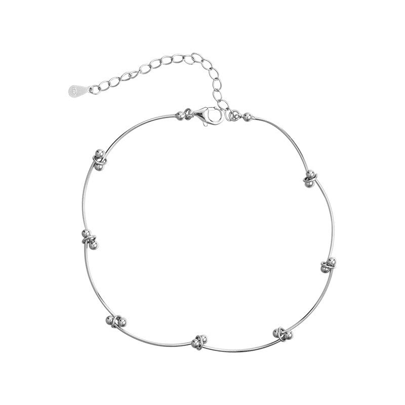 KarmaRipple's 925 Sterling Silver Simple Wave Shape Protection Anklet p7