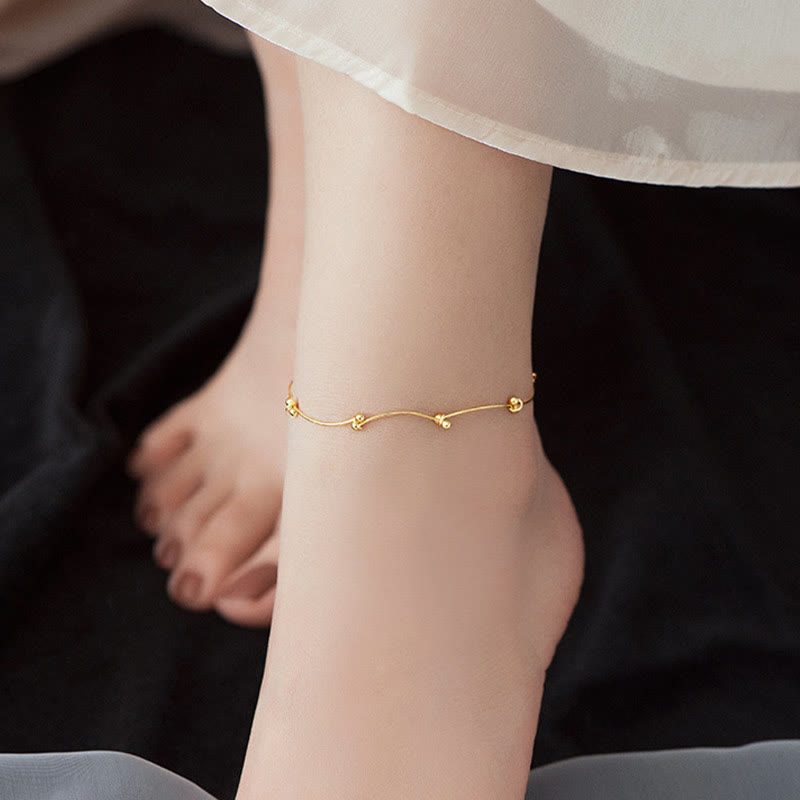 KarmaRipple's 925 Sterling Silver Simple Wave Shape Protection Anklet p9