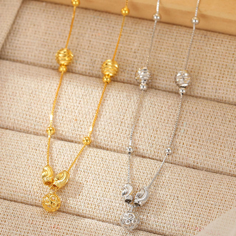 KarmaRipple's 925 Sterling Silver Simple Bell Bead Blessing Anklet p11