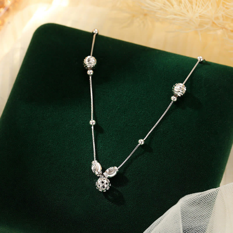 KarmaRipple's 925 Sterling Silver Simple Bell Bead Blessing Anklet p7