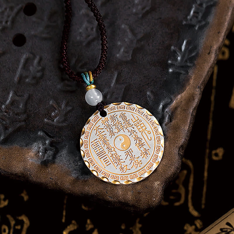 KarmaRipple's Mountain Ghosts Spend Money Yin Yang Bagua Design Bronze Balance Pendant Necklace p2