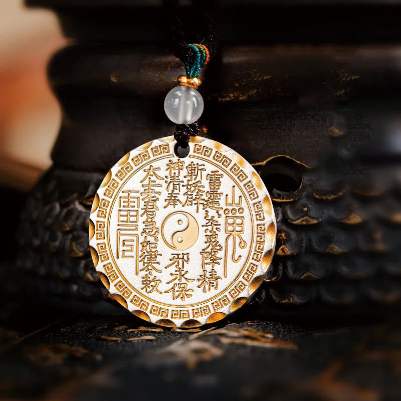 KarmaRipple's Mountain Ghosts Spend Money Yin Yang Bagua Design Bronze Balance Pendant Necklace p1