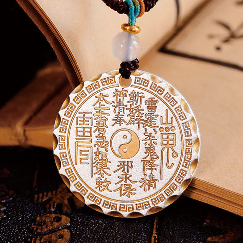 KarmaRipple's Mountain Ghosts Spend Money Yin Yang Bagua Design Bronze Balance Pendant Necklace p9