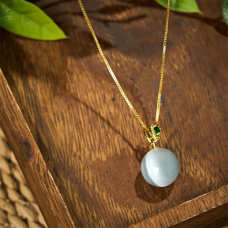 KarmaRipple's Cat's Eye Round Ball Confidence Pendant Necklace p22