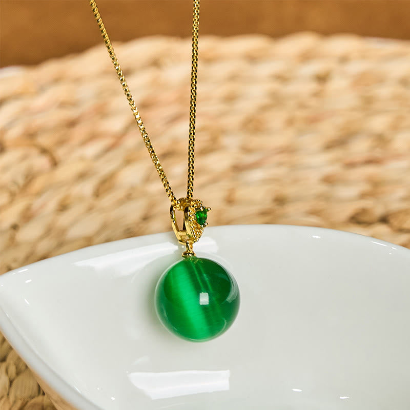 KarmaRipple's Cat's Eye Round Ball Confidence Pendant Necklace p17