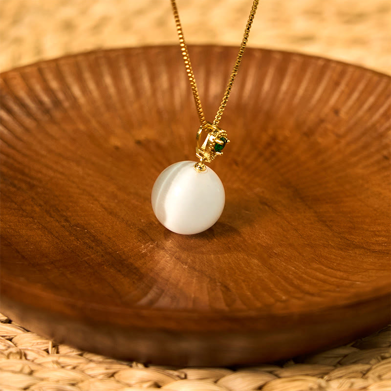 KarmaRipple's Cat's Eye Round Ball Confidence Pendant Necklace p4