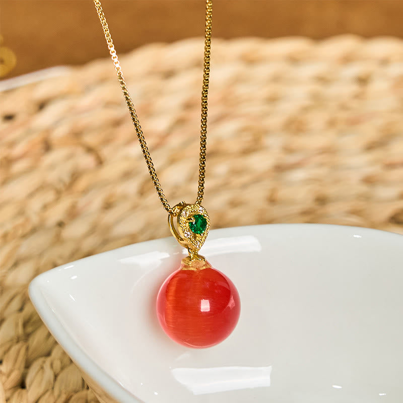 KarmaRipple's Cat's Eye Round Ball Confidence Pendant Necklace p11