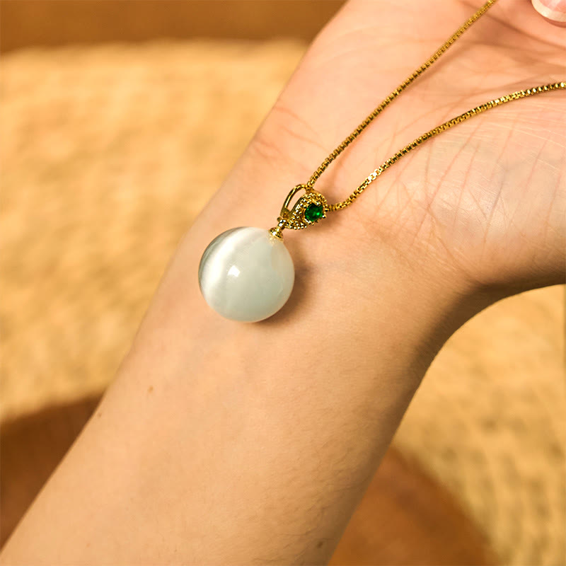 KarmaRipple's Cat's Eye Round Ball Confidence Pendant Necklace p26