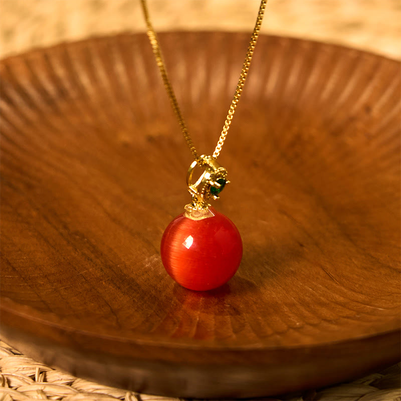 KarmaRipple's Cat's Eye Round Ball Confidence Pendant Necklace p29