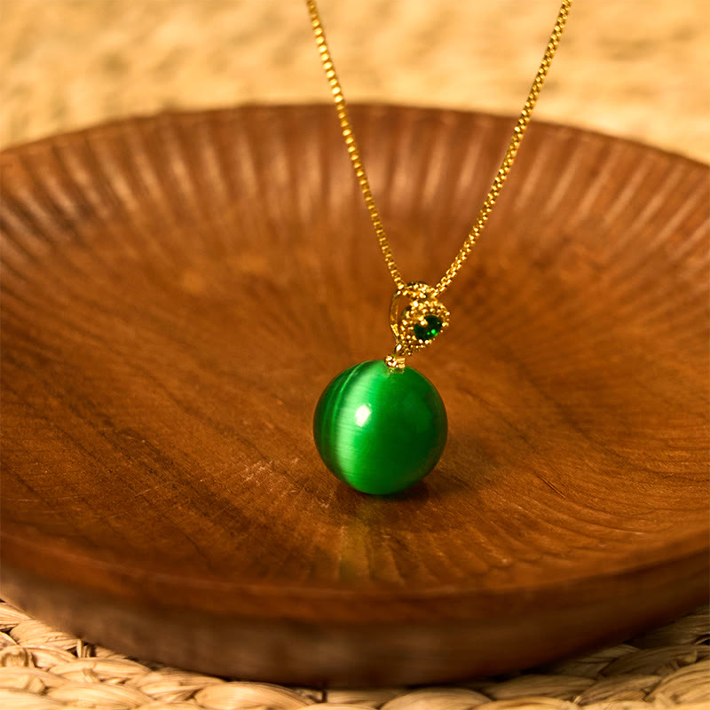 KarmaRipple's Cat's Eye Round Ball Confidence Pendant Necklace p3