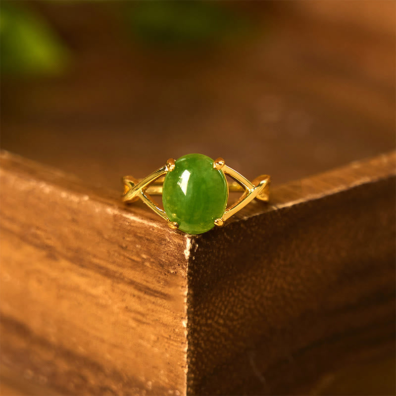 KarmaRipple's Authentic Jade Alloy Adjustable Buckle Abundance Ring p3