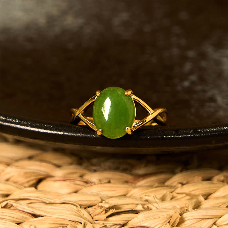 KarmaRipple's Authentic Jade Alloy Adjustable Buckle Abundance Ring p4