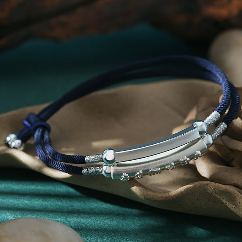 KarmaRipple's Dragon Weave Sterling Silver Om Mani Padme Hum Double Hand Woven Bracelet p10