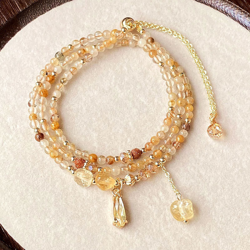 KarmaRipple's Authentic Citrine Beadwork Pleasure Multi Layer Bracelet p1