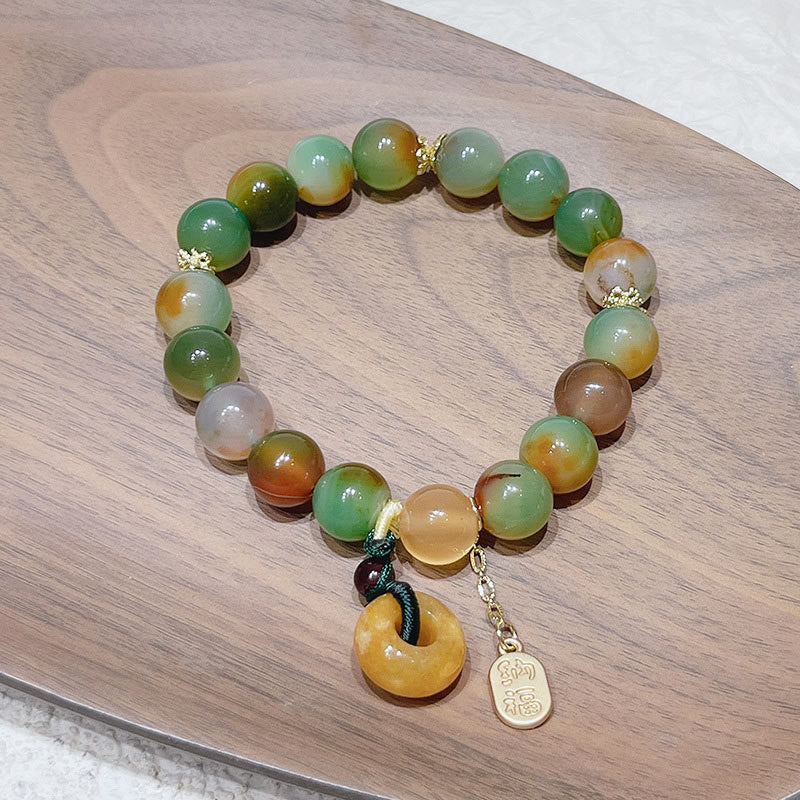 KarmaRipple's Peacock Agate Topaz Peace Buckle Nafu Balance Bracelet p3