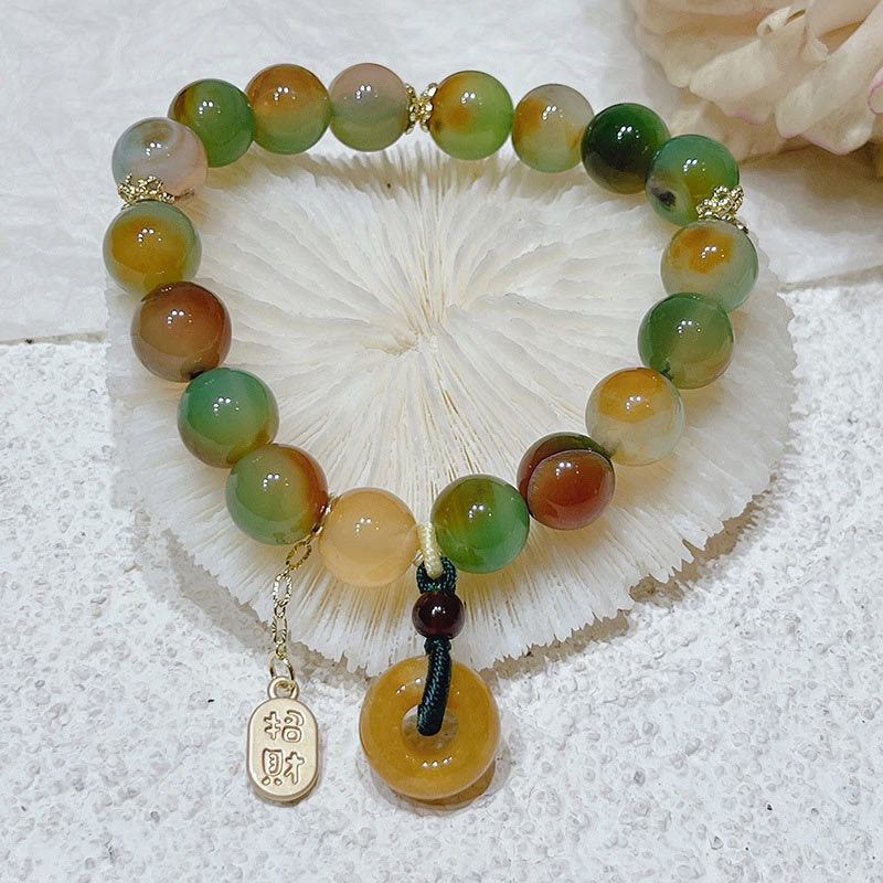 KarmaRipple's Peacock Agate Topaz Peace Buckle Nafu Balance Bracelet p11